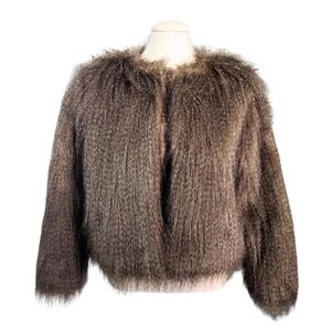 Johnnie B Mini Boden Faux Fur Swing Coat Jacket Girls 13-14Y holiday party